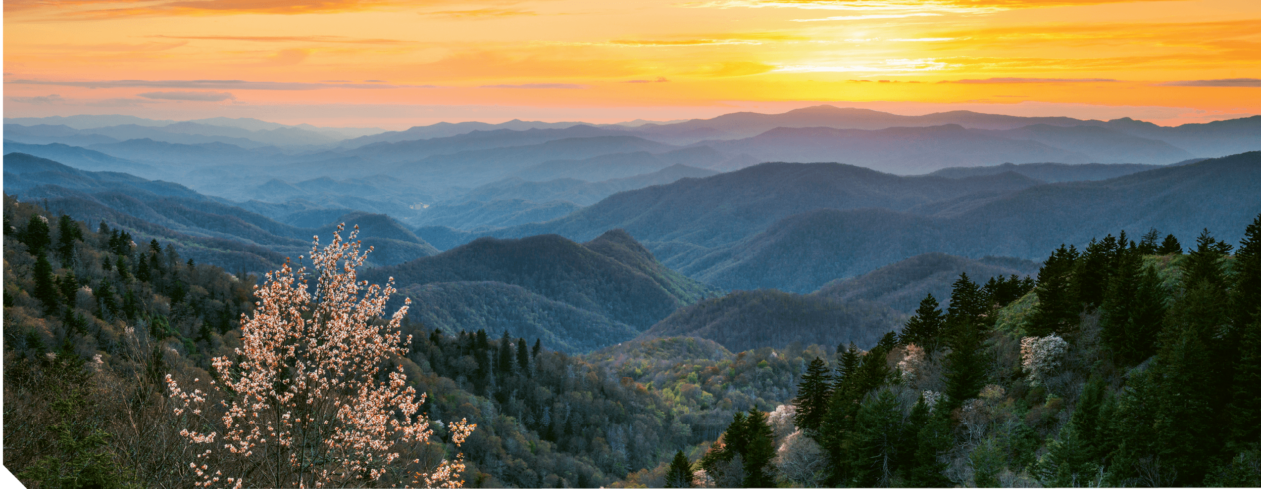 Sunset over the Blue Ridge Mountains in Western North Carolina